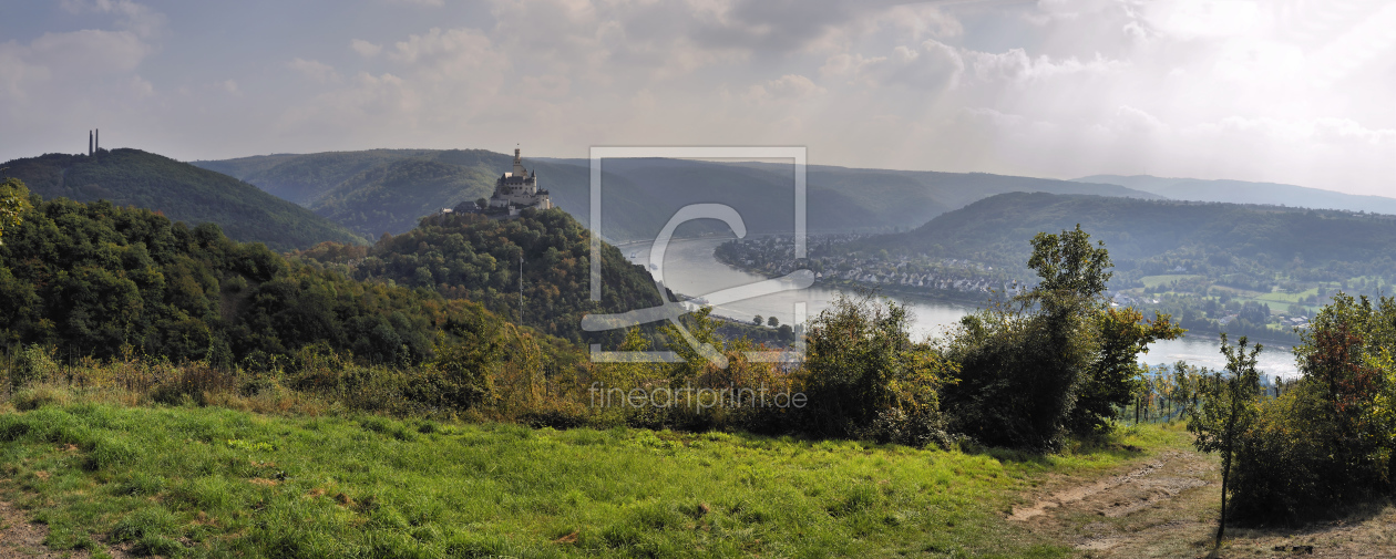 Bild-Nr.: 10238445 Panorama von Braubach mit Marksburg erstellt von Erhard Hess