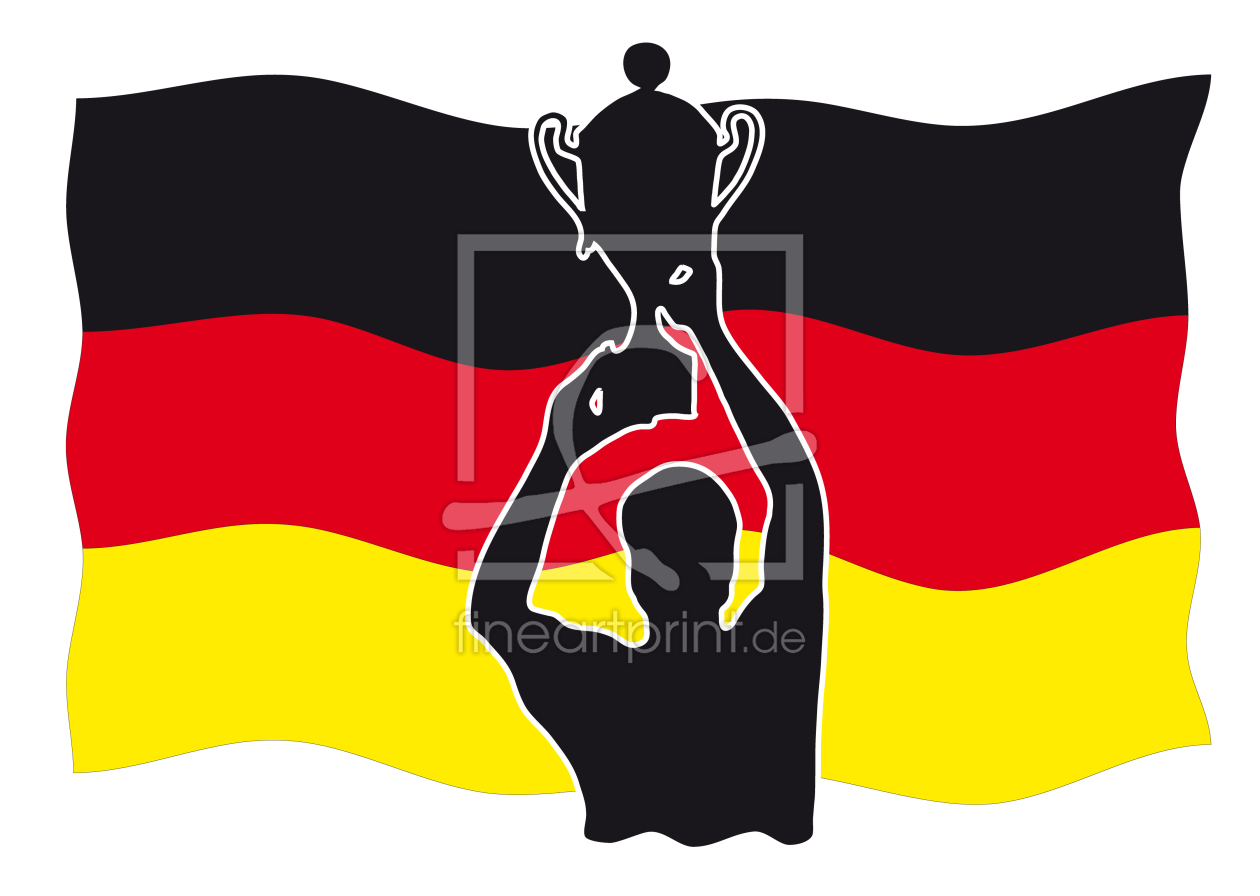 Bild-Nr.: 10287777 Sieger mit Pokal vor deutscher Flagge erstellt von Toenne