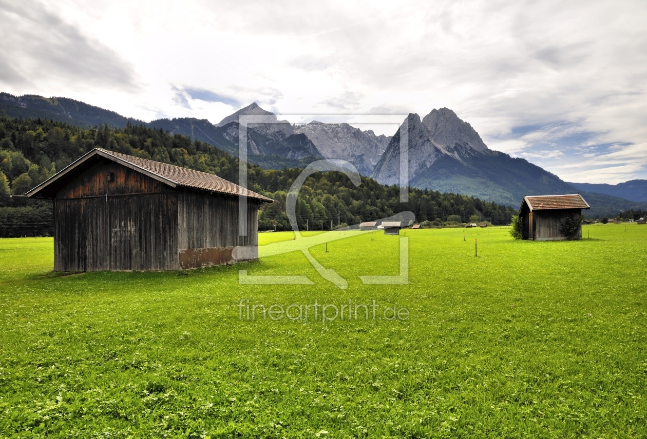 Bild-Nr.: 10335701 Almhütten unter Zugspitzmassiv 79 erstellt von Erhard Hess