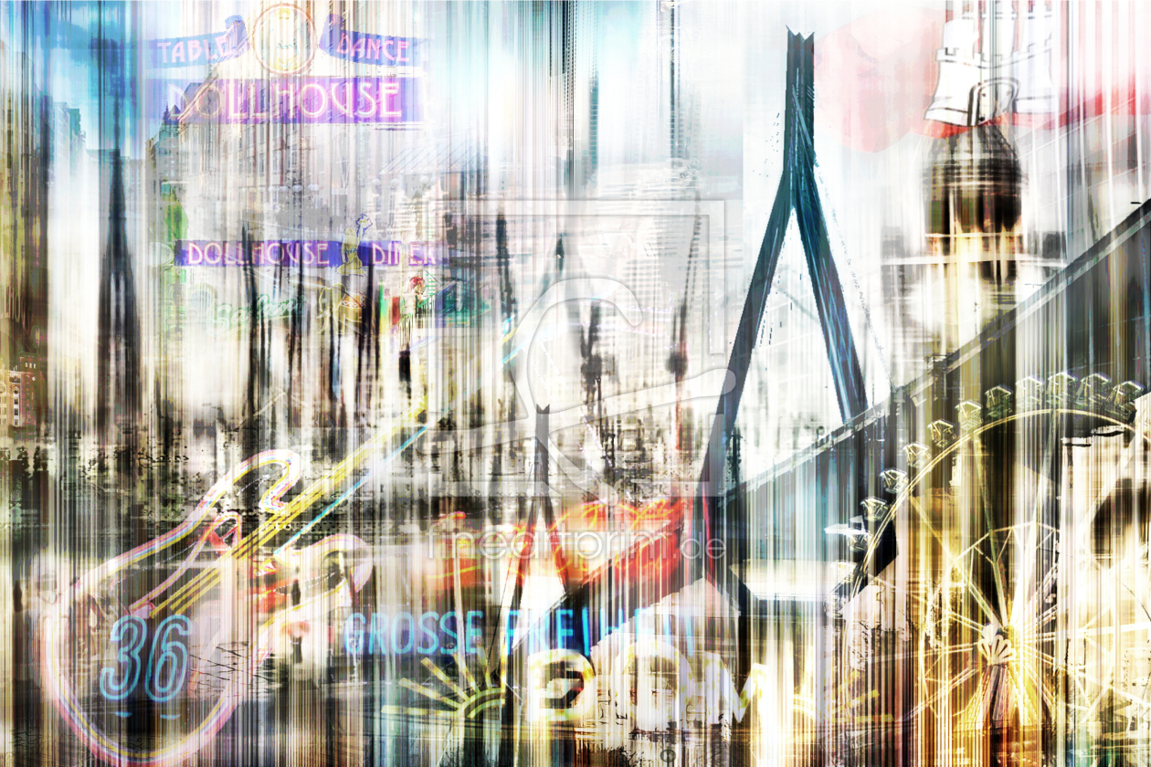 Bild-Nr.: 10377375 Hamburg Skyline Abstrakt Collage erstellt von Galerie-Fotoeffekt
