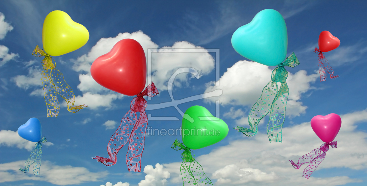 Bild-Nr.: 10479022 bunte Luftballonherzen am Himmel erstellt von SusaZoom