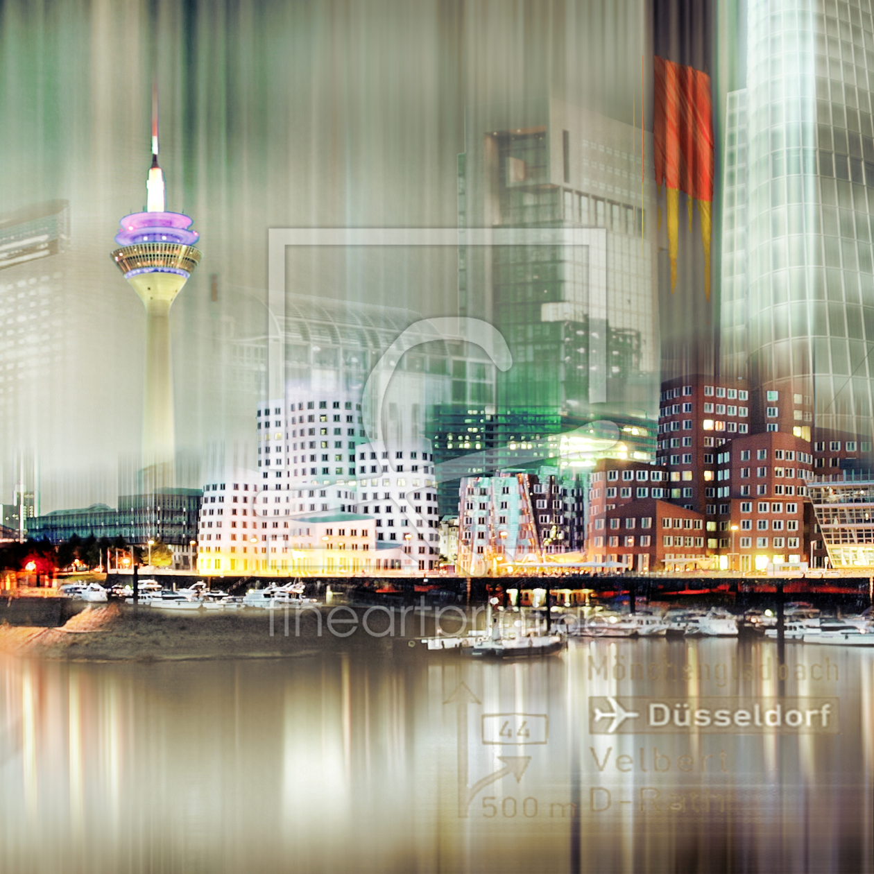 Bild-Nr.: 10568660 Düsseldorf Skyline Abstrakte Collage erstellt von Galerie-Fotoeffekt