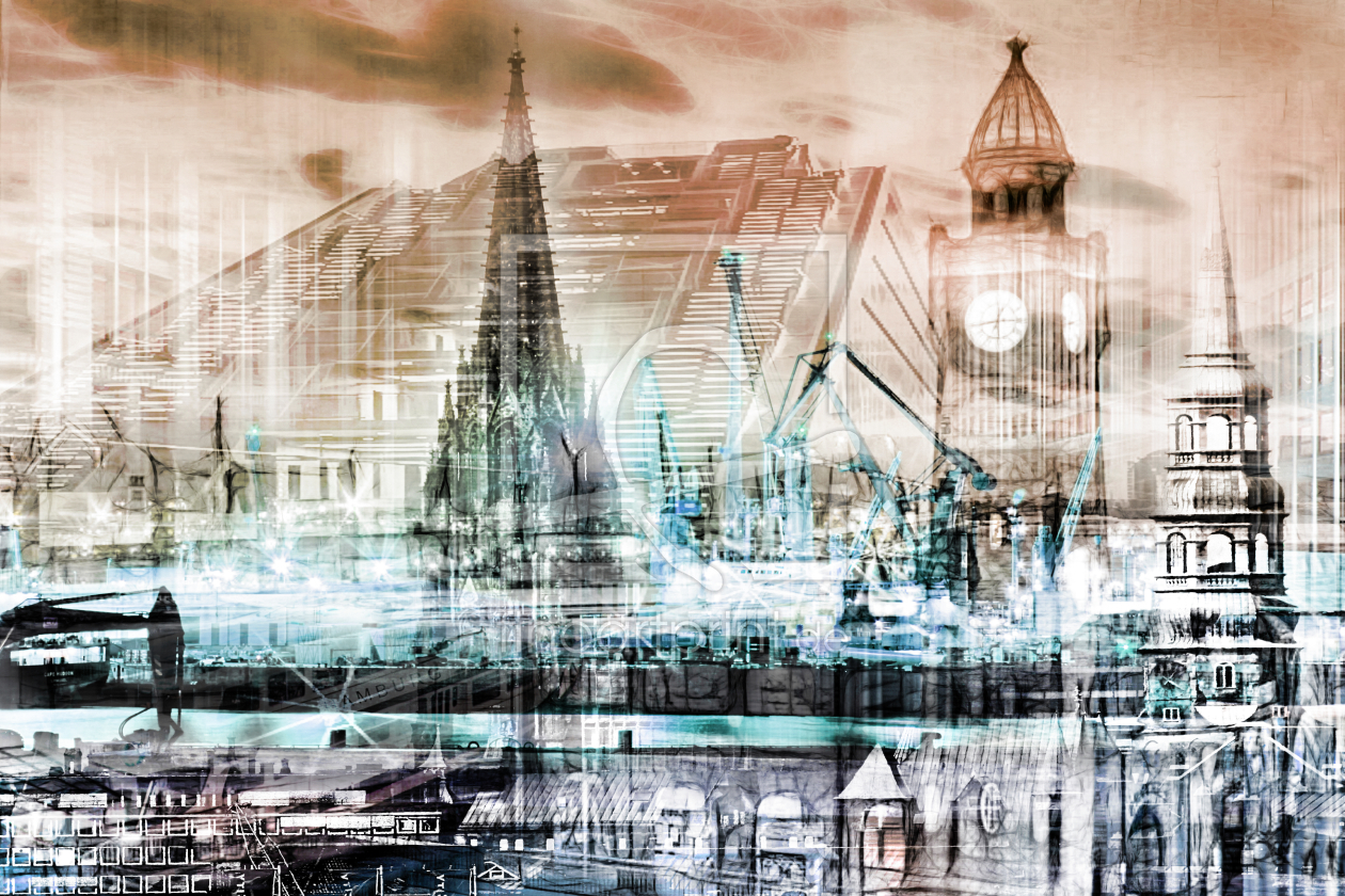 Bild-Nr.: 10574497 Hamburg Skyline Abstrakte  erstellt von Galerie-Fotoeffekt