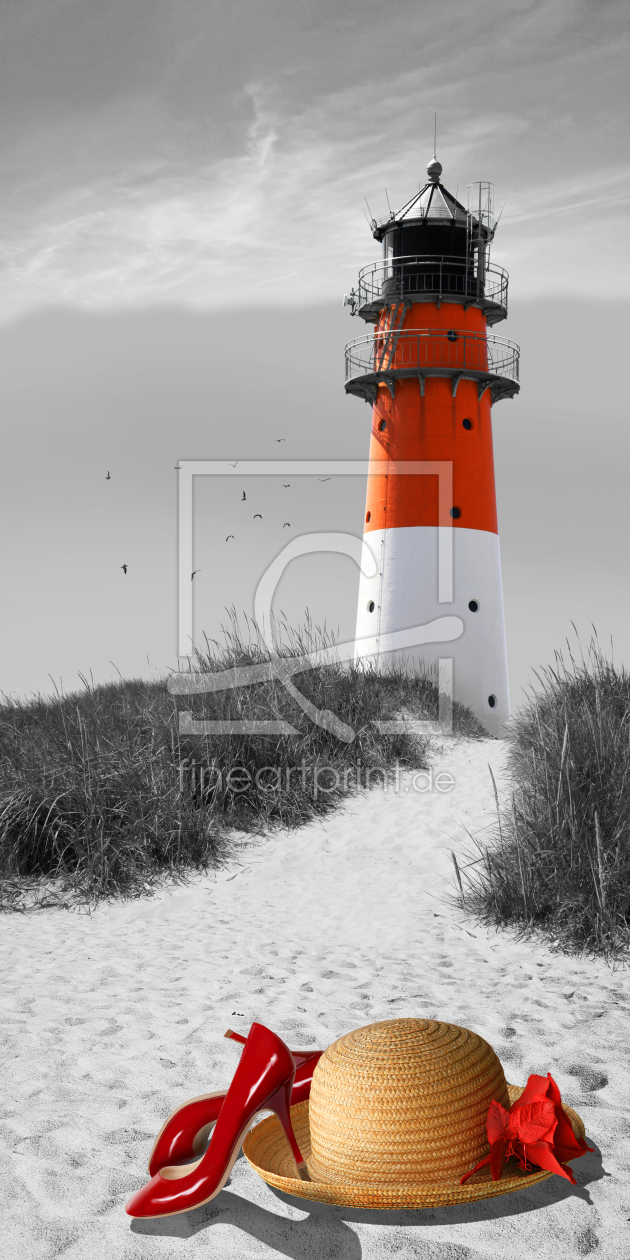 Bild-Nr.: 10609110 Leuchtturm colorkey rot 2 mit Hut und High heels erstellt von Mausopardia