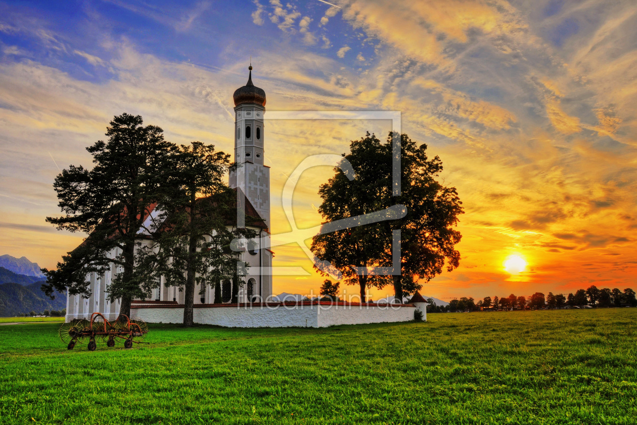 Bild-Nr.: 10712013 Wallfahrtskirche St.Coloman im Sonnenuntergang erstellt von Marcel Wenk