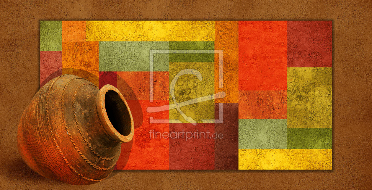 Bild-Nr.: 10750623 Tonkrug mit Mosaik in erdigen Farben erstellt von Mausopardia