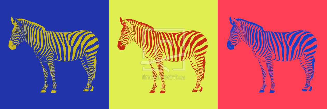 Bild-Nr.: 10753691 POP-ART Zebras bunt Dreiteiler erstellt von Mausopardia