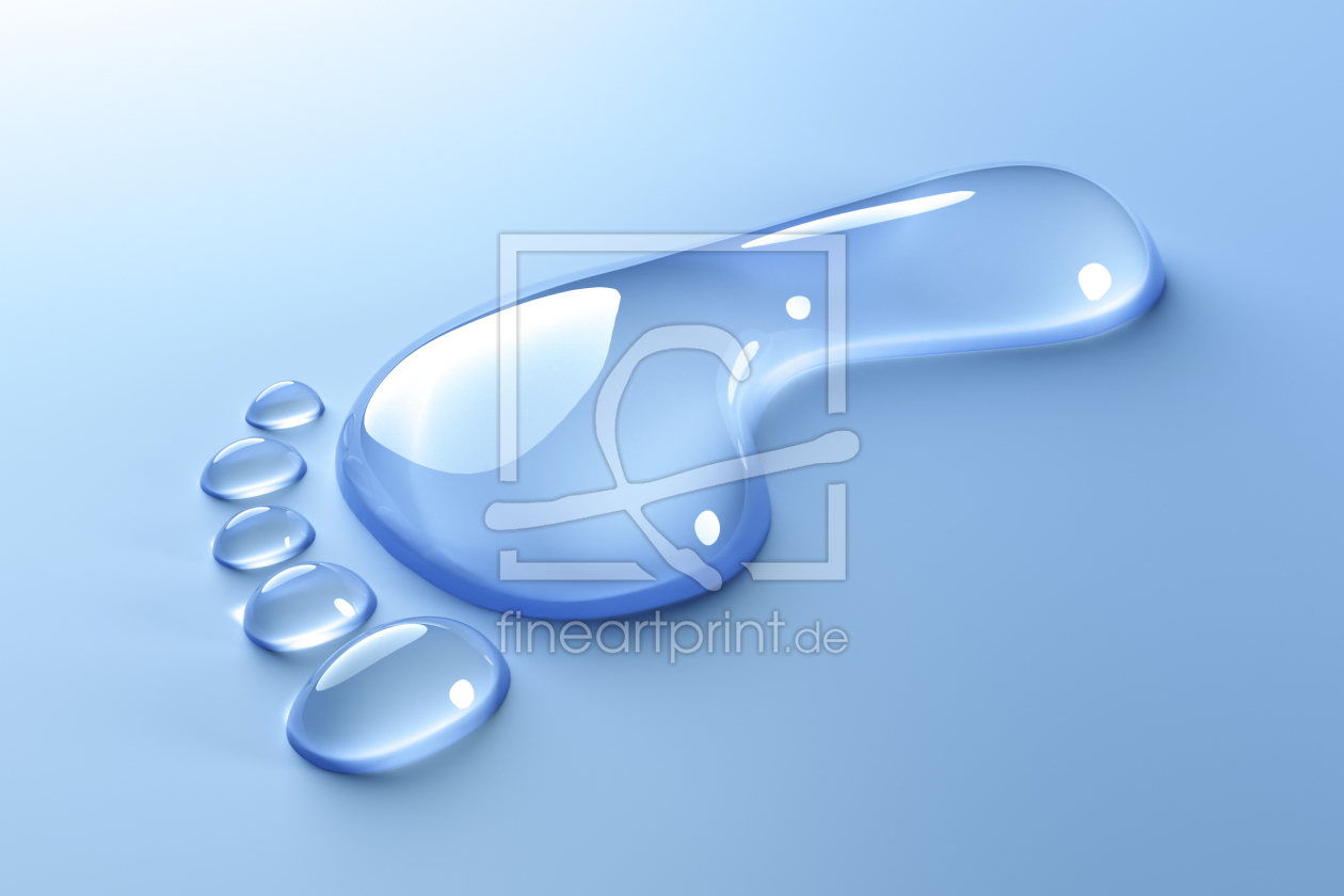 Bild-Nr.: 10767561 Blauer Fußabdruck aus Wasser erstellt von FoViTo