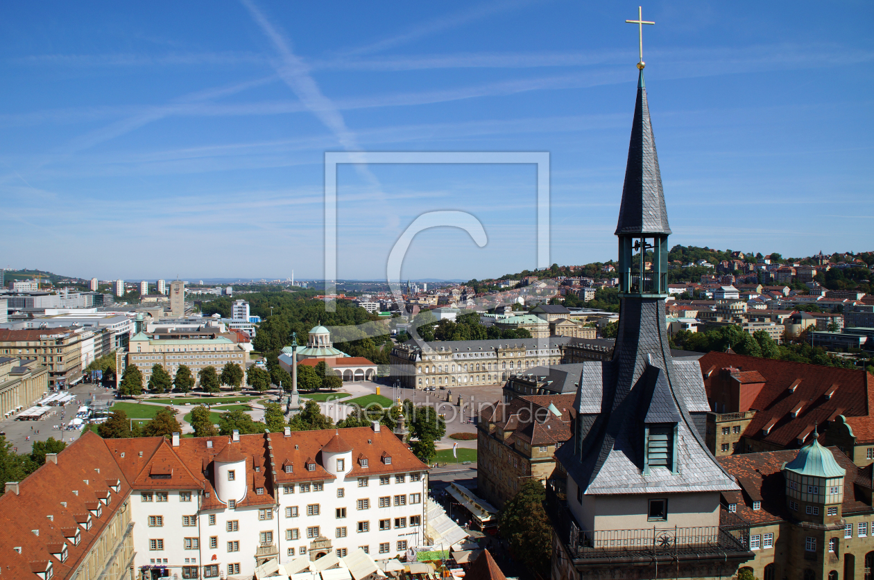 Bild-Nr.: 10789081 Stuttgart Ausblick von der Stiftskirche  erstellt von Grafik-Dienst