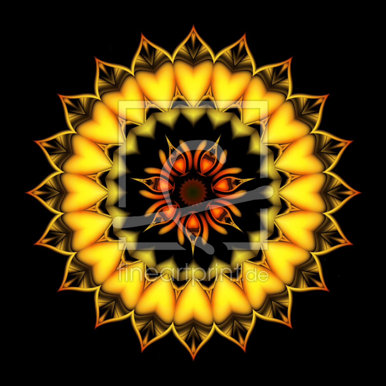 Bild-Nr.: 10801789 Mandala gelbe Herzen erstellt von Christine Bässler