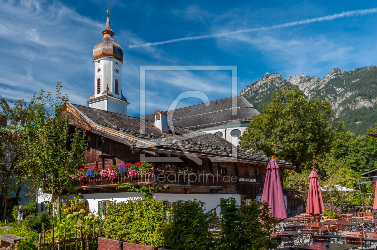 Bild-Nr.: 10841177 St. Martin  + Volksbücherei in Garmisch erstellt von Erhard Hess