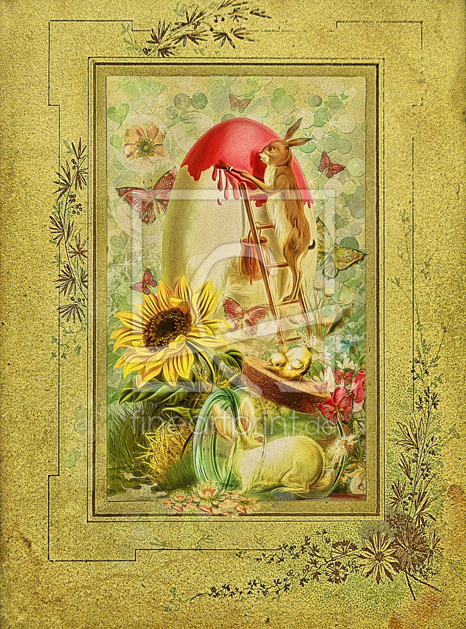 Bild-Nr.: 10841667 Ostern Grußkarte im Vintage Stil - Easter greeting card in vintage style erstellt von Gint Skuburs