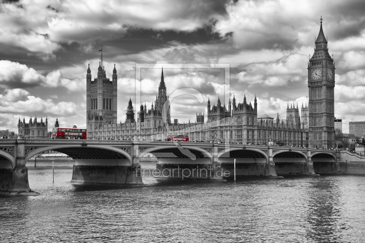 Bild-Nr.: 10936991 Houses of Parliament und rote Busse erstellt von Melanie Viola