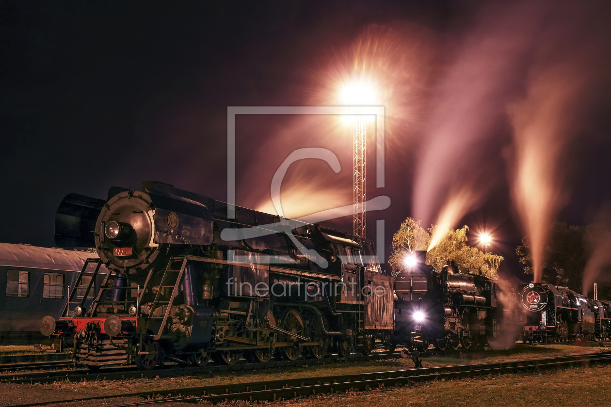 Bild-Nr.: 10967754 Dampflokomotive bei Nacht IV. erstellt von martend
