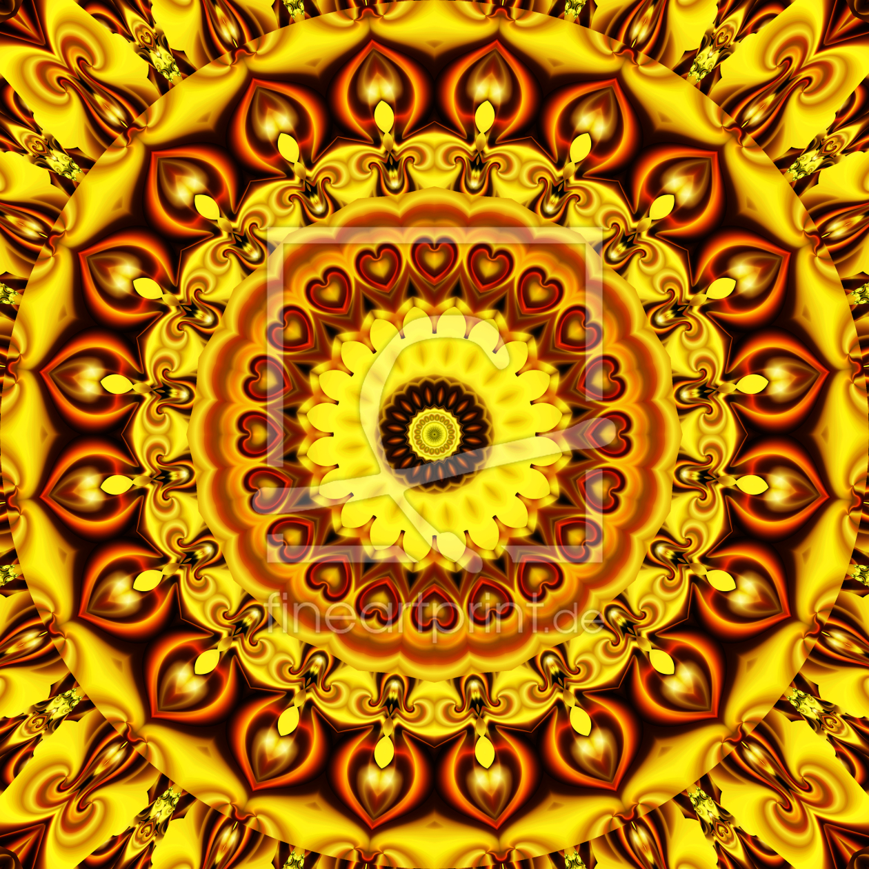Bild-Nr.: 10972934 Mandala gelbe Herzen erstellt von Christine Bässler