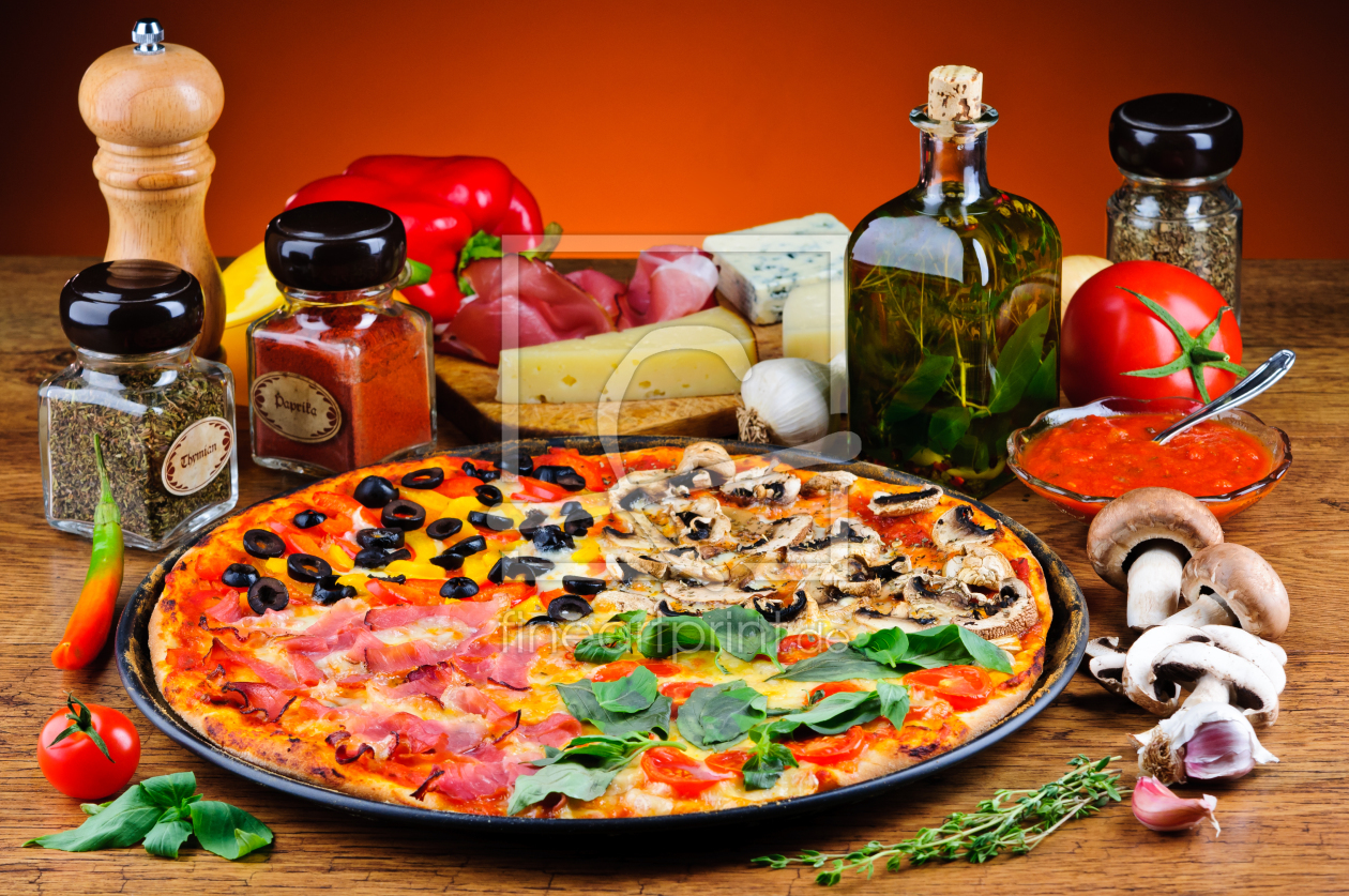 Bild-Nr.: 11007602 Pizza und Zutaten erstellt von Christian Draghici