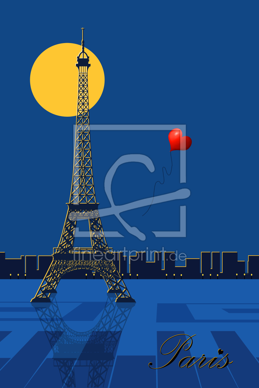 Bild-Nr.: 11022037 Grafik Paris Eiffelturm in der Nacht erstellt von Mausopardia