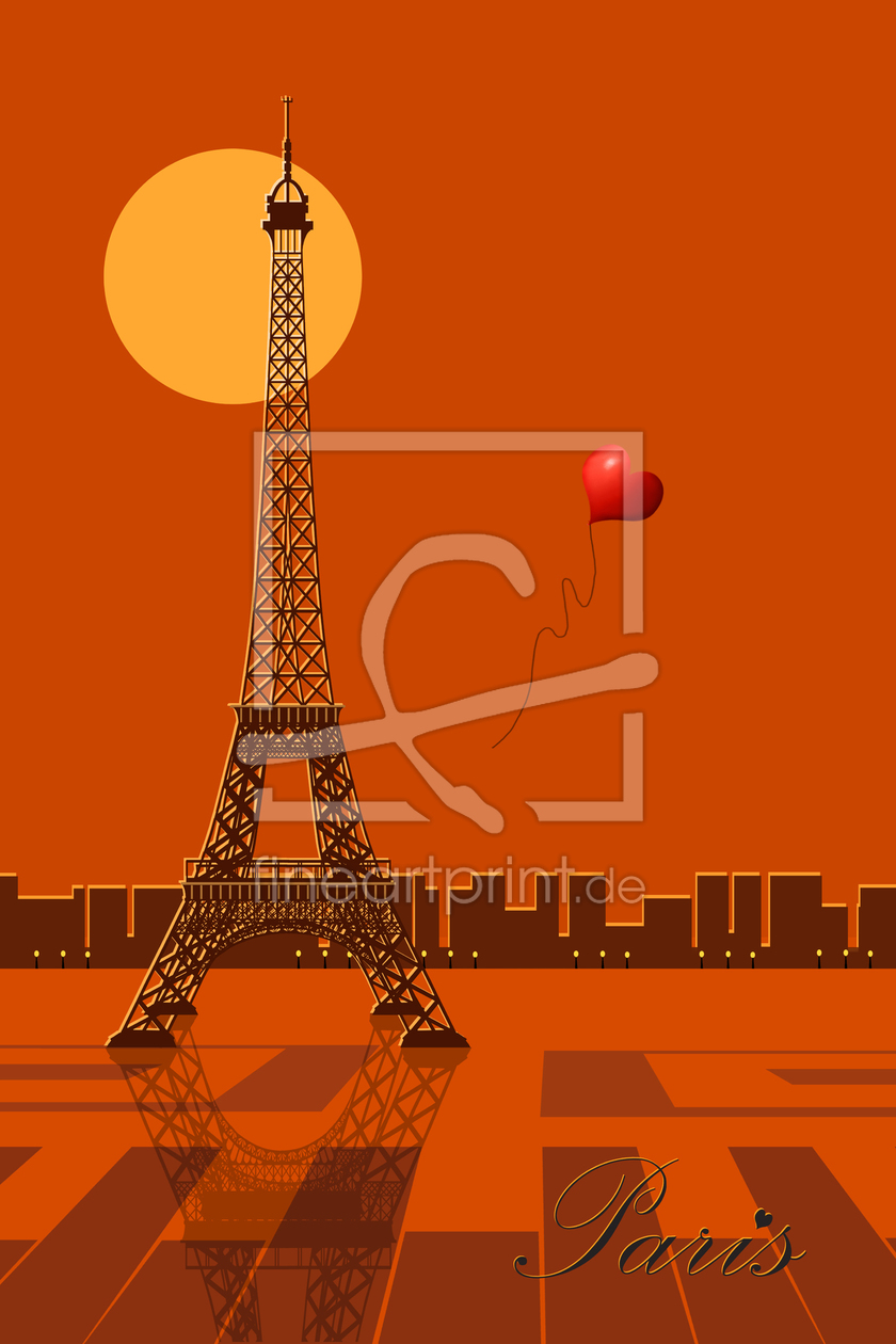 Bild-Nr.: 11022049 Grafik Paris Eiffelturm orange erstellt von Mausopardia