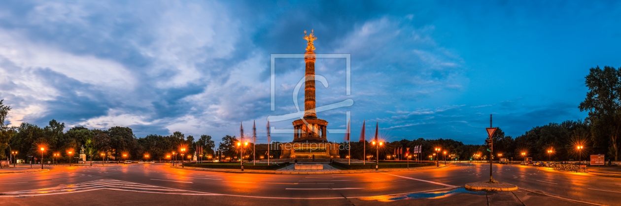 Bild-Nr.: 11031323 Berlin Siegessäule zur blauen Stunde Panorama erstellt von Jean Claude Castor