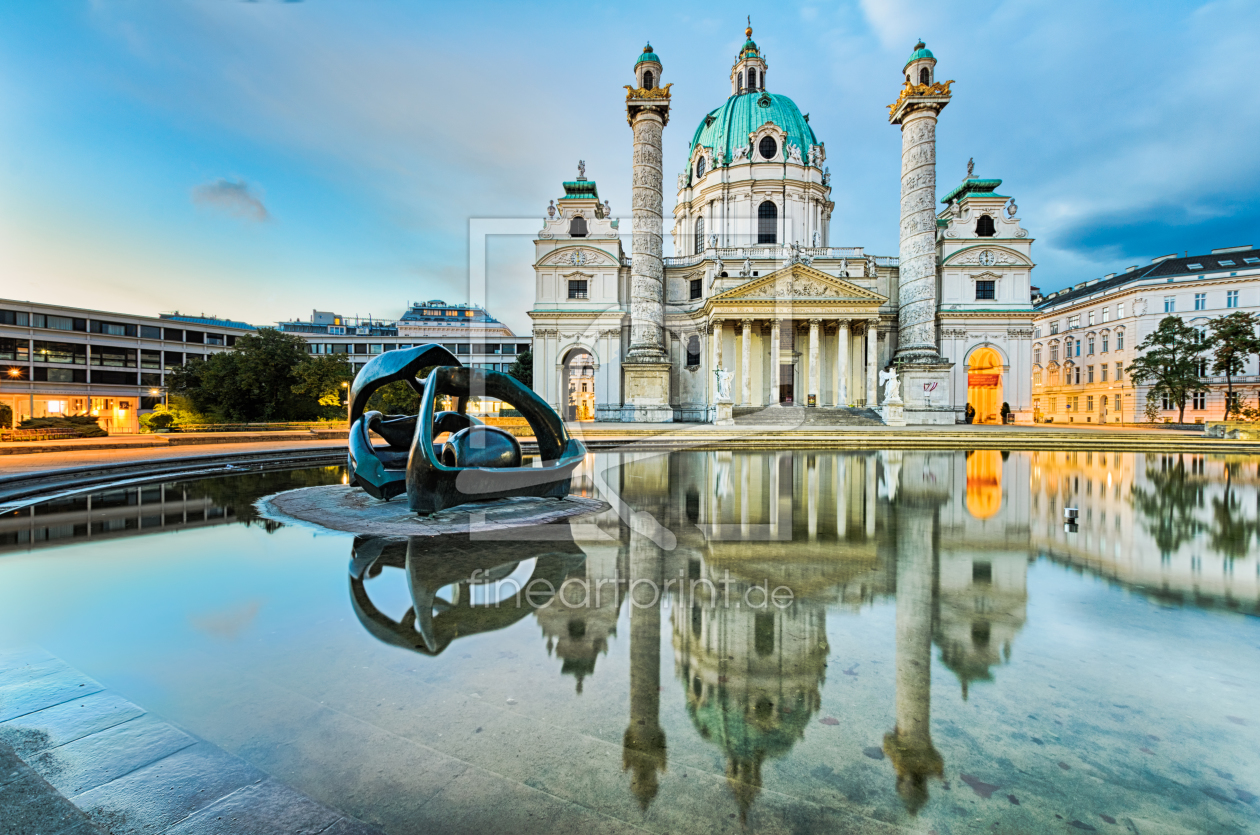 Bild-Nr.: 11064663 Karlskirche in Wien bei Sonnenaufgang erstellt von Mapics