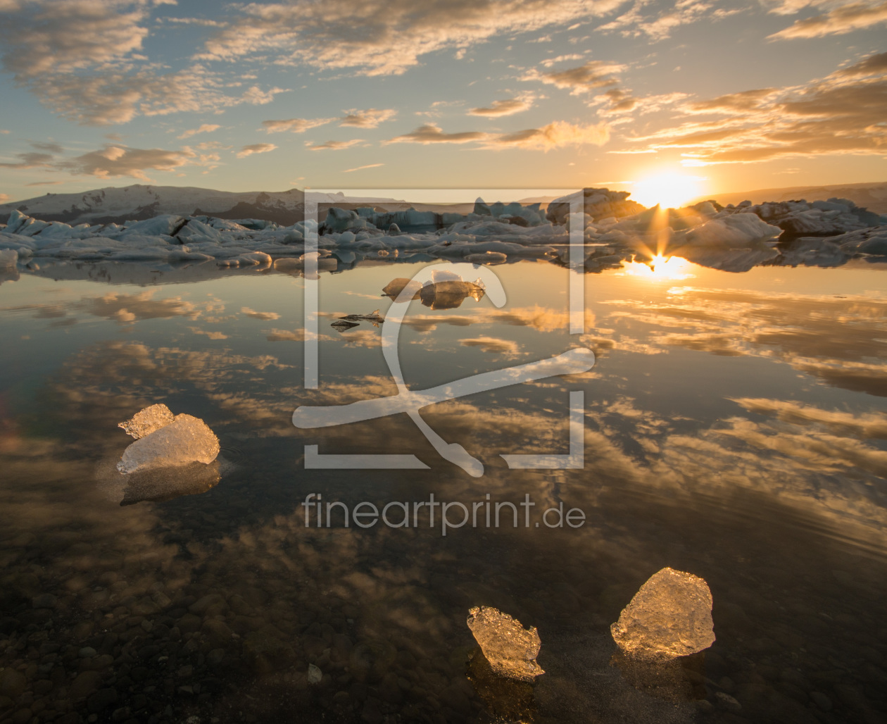 Bild-Nr.: 11200598 Eisberge im Gletschersee Joekulsarlon im Abendlicht, Island erstellt von orxy