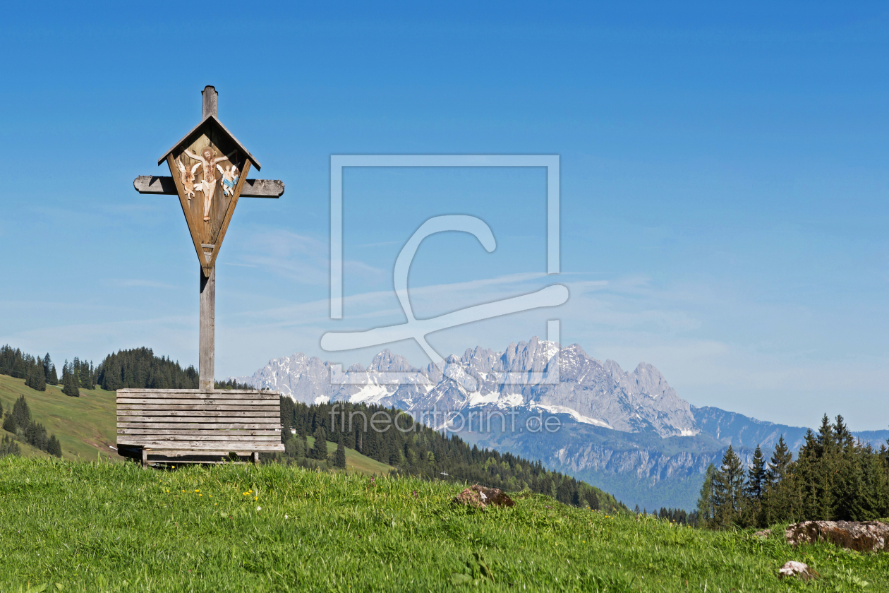 Bild-Nr.: 11221124 Wegkreuz mit Kaisergebirge erstellt von EderHans