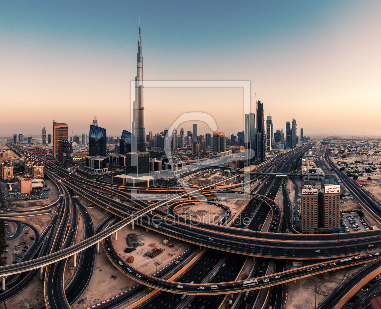 Bild-Nr.: 11240100 Dubai - Skyline mit Burj Khalifa bei Sonnenuntergang erstellt von Jean Claude Castor