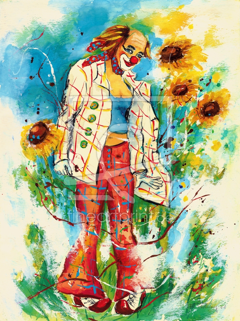 Bild-Nr.: 11241388 Clown mit Sonnenblumen erstellt von Barbara  Tolnay