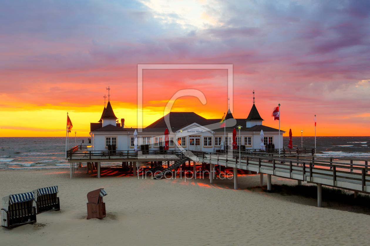 Bild-Nr.: 11293612 Seebrücke Ahlbeck bei Sonnenaufgang erstellt von Schildchen