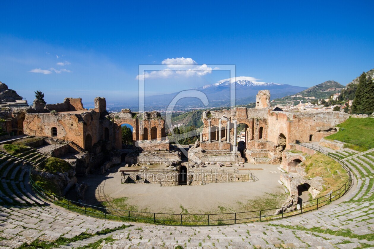 Bild-Nr.: 11302642 Griechisches Theater Taormina mit Ätna erstellt von Circumnavigation