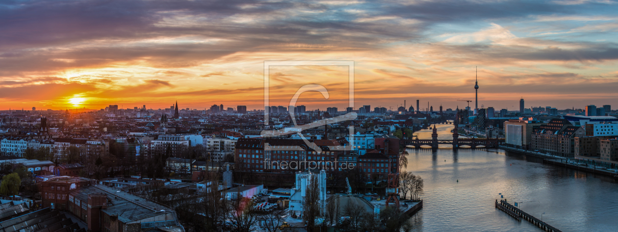 Bild-Nr.: 11337103 Berlin - Skyline Mediaspree Panorama bei Sonnenuntergang erstellt von Jean Claude Castor