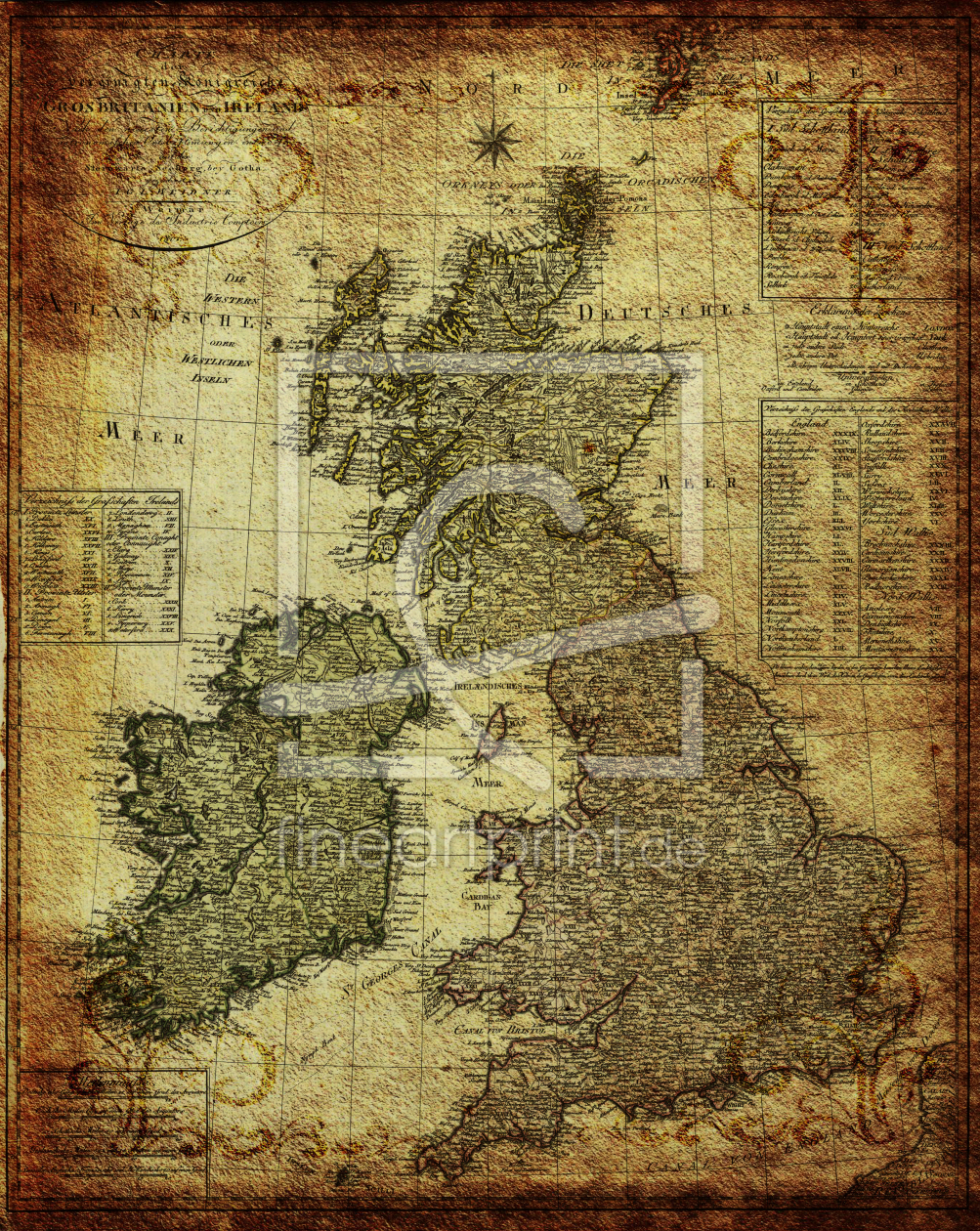 Bild-Nr.: 11341446 England Groß Britannien Weltkart Karte antik erstellt von artefacti