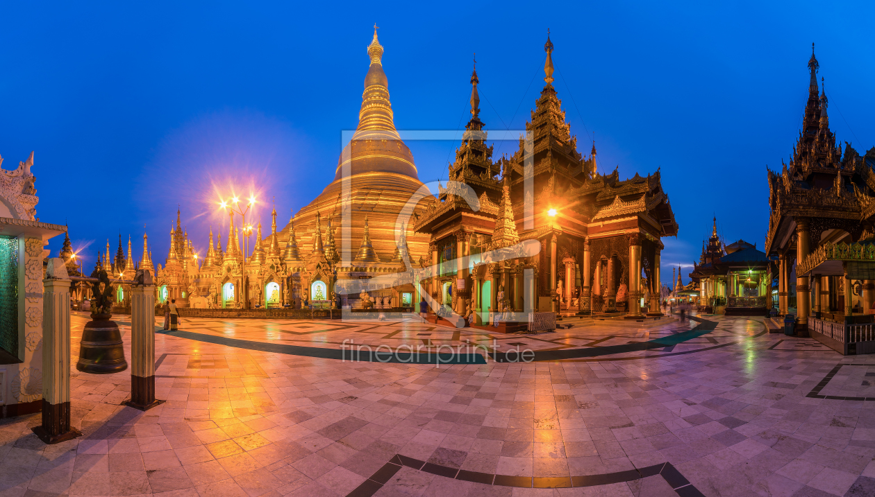 Bild-Nr.: 11359346 Burma - Shwedagon Pagode in Yangon zur blauen Stunde erstellt von Jean Claude Castor