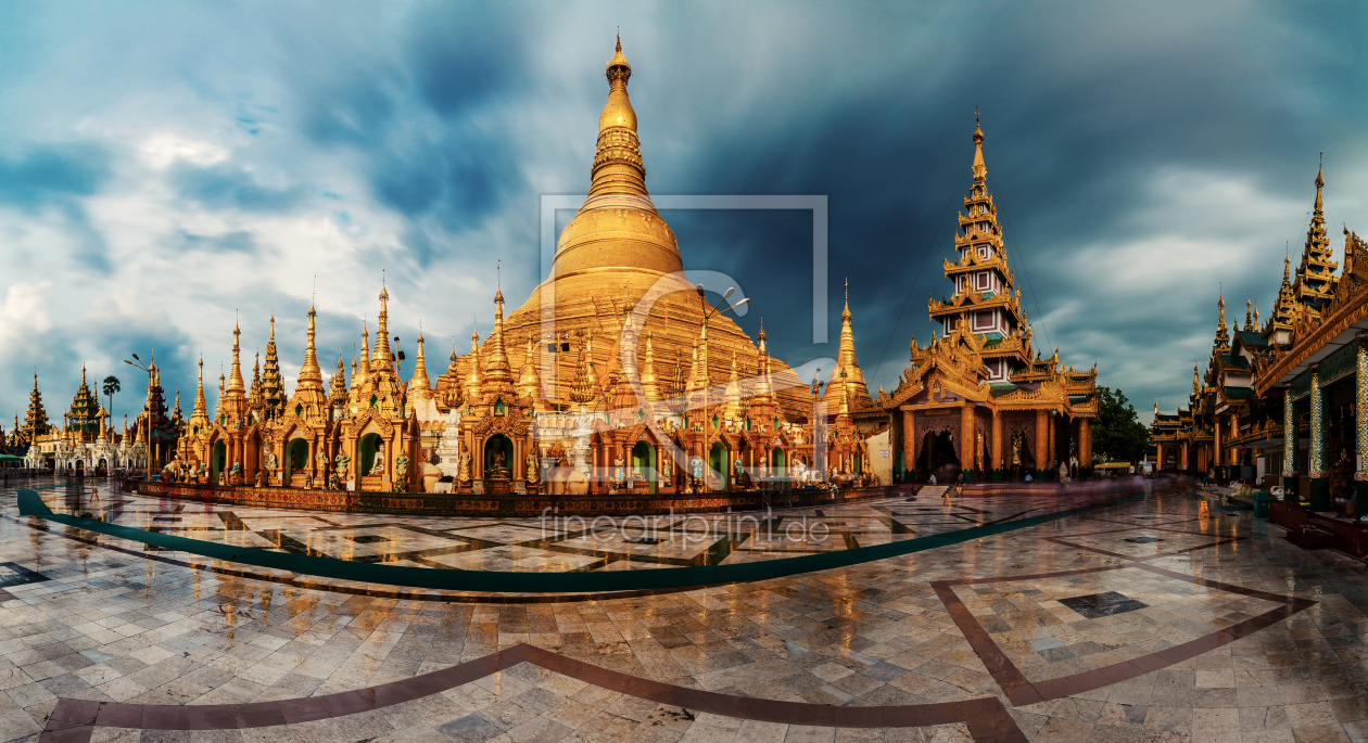 Bild-Nr.: 11359350 Burma - Shwedagon Pagode in Yangon Panorama erstellt von Jean Claude Castor