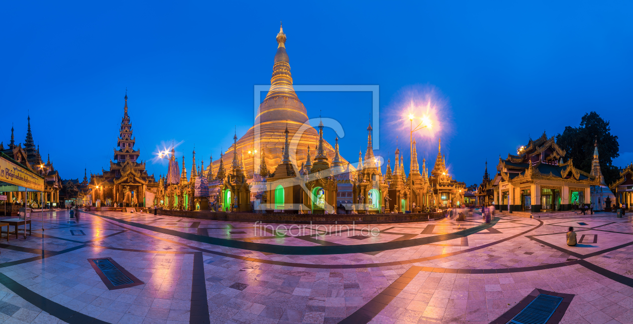 Bild-Nr.: 11360916 Burma - Shwedagon Pagode in Yangon zur blauen Stunde erstellt von Jean Claude Castor