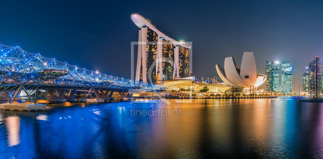 Bild-Nr.: 11366374 Singapur - Marina Bay Panorama zur blauen Stunde erstellt von Jean Claude Castor
