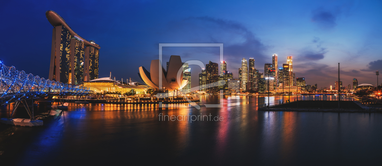 Bild-Nr.: 11366408 Singapur - Marina Bay Panorama zur blauen Stunde erstellt von Jean Claude Castor