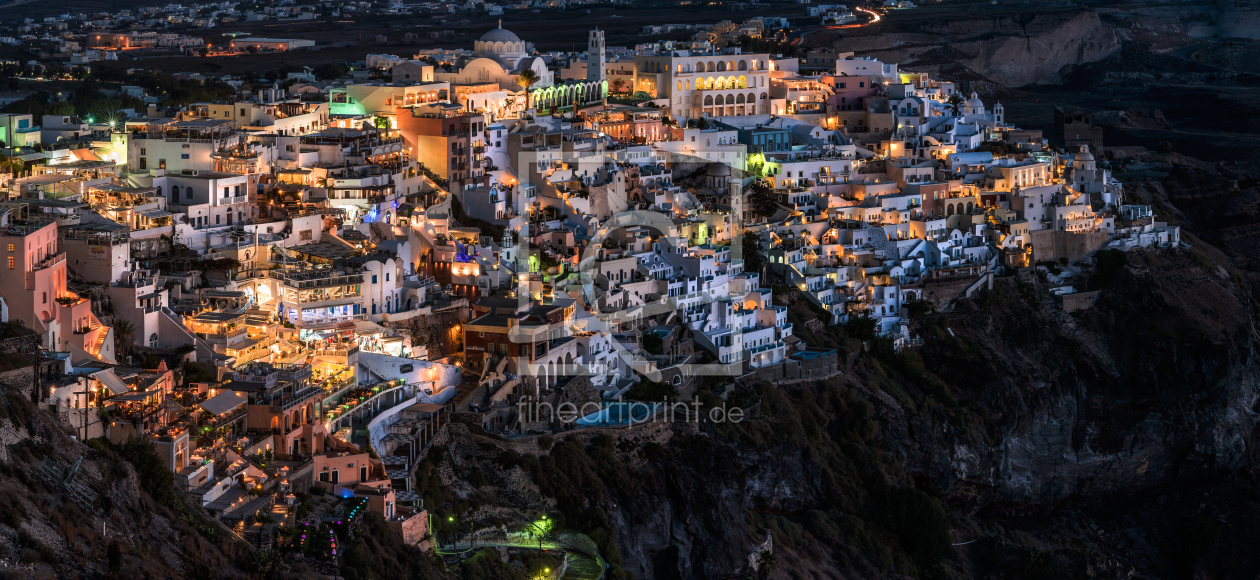 Bild-Nr.: 11373777 Santorini - Fira am Abend Panorama erstellt von Jean Claude Castor