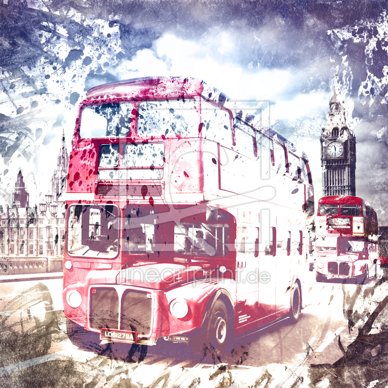 Bild-Nr.: 11390665 City Art LONDON Red Buses on Westminster Bridge erstellt von Melanie Viola