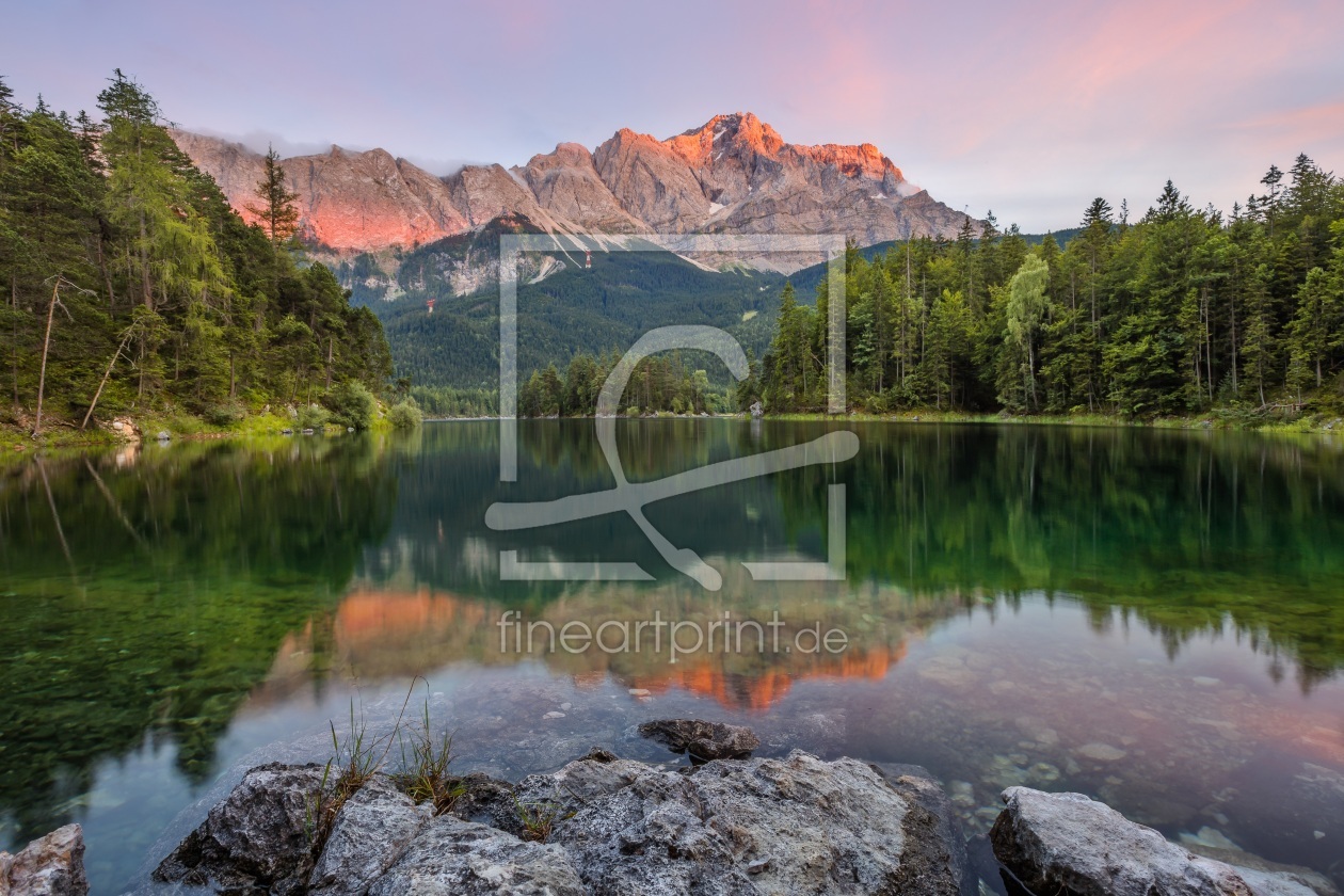 Eibsee Zugspitze mit auf Leinwanddruck als die Blick