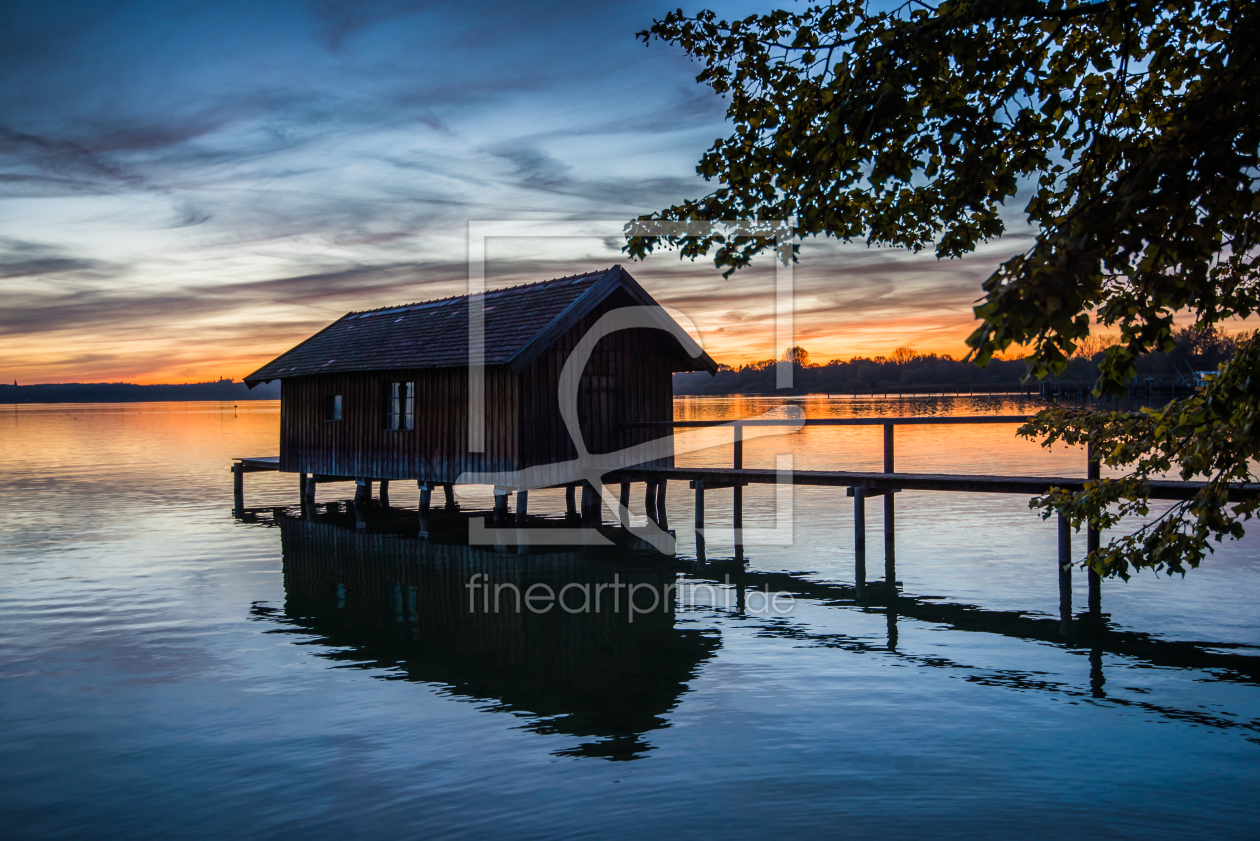 Bild-Nr.: 11446414 Das Bootshaus bei Sonnenuntergang erstellt von hannes cmarits