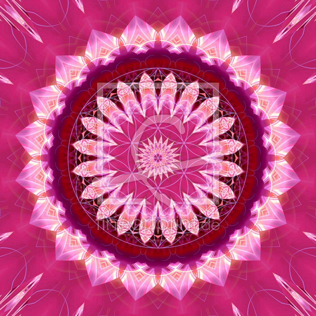 Bild-Nr.: 11462427 Mandala rosa Blüte mit Blume des Lebens erstellt von Christine Bässler