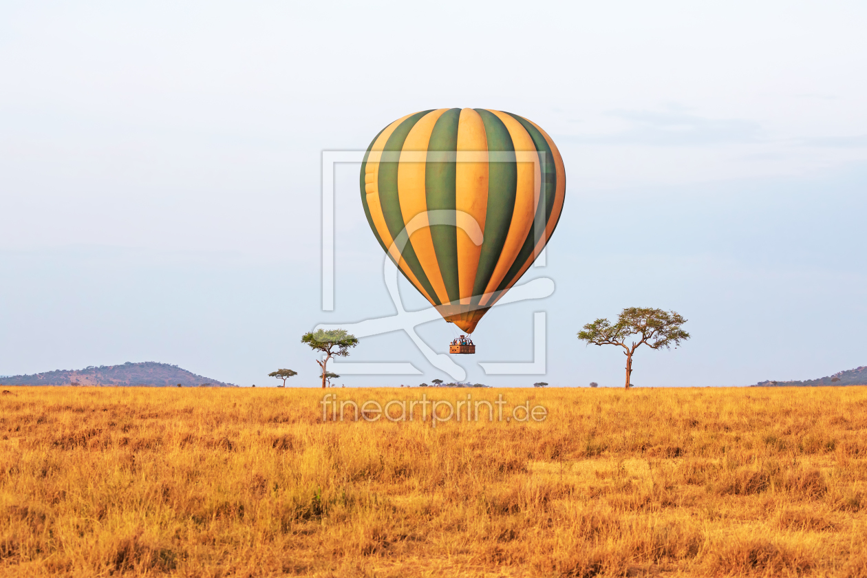 Bild-Nr.: 11473533 mit dem Ballon über der Serengeti erstellt von Safarifotografie