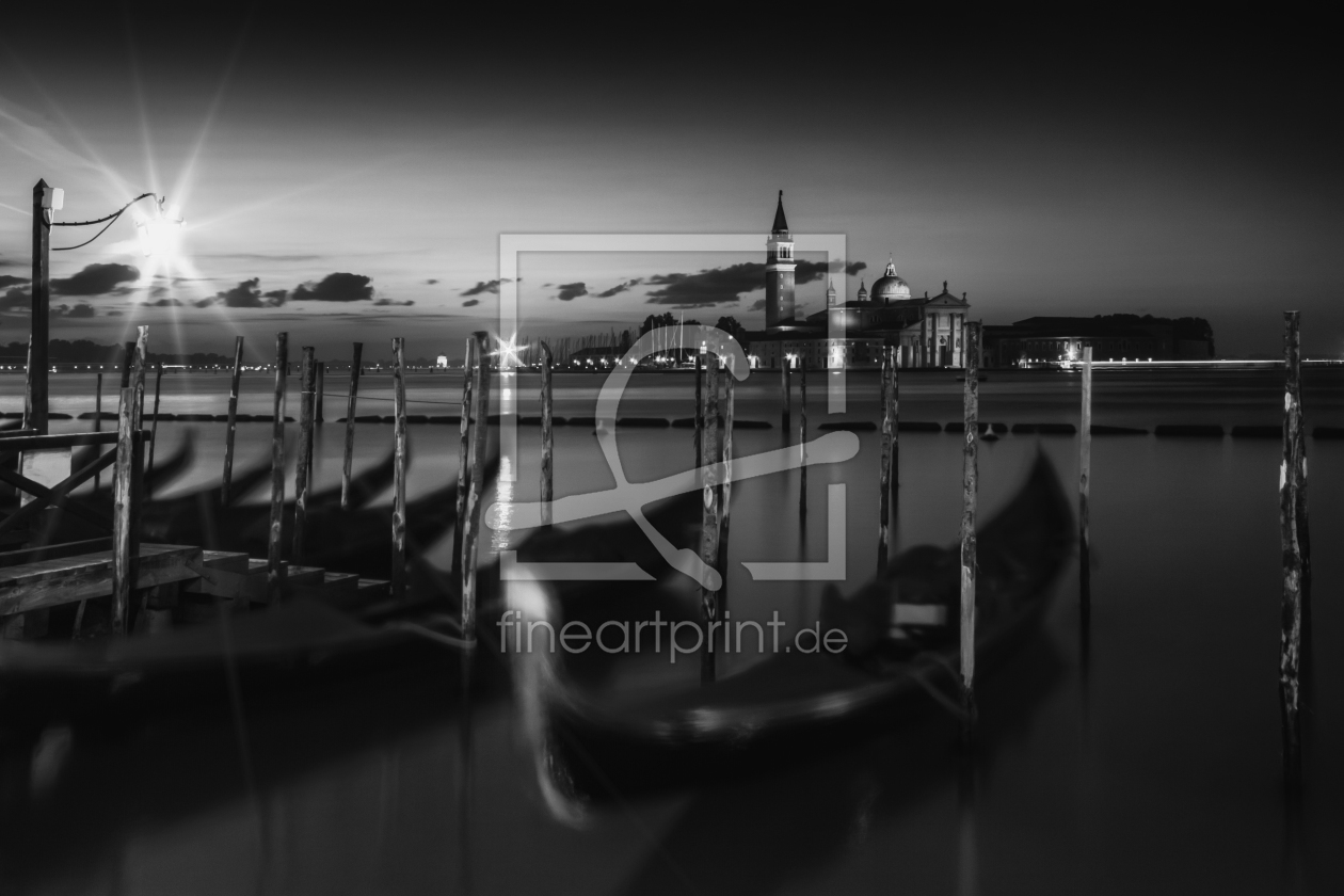 Bild-Nr.: 11491288 VENICE San Giorgio Maggiore Nightscape black and white erstellt von Melanie Viola