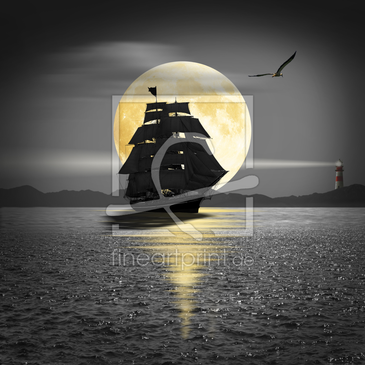 Bild-Nr.: 11514953 Ein Schiff mit schwarzen Segeln  erstellt von Mausopardia