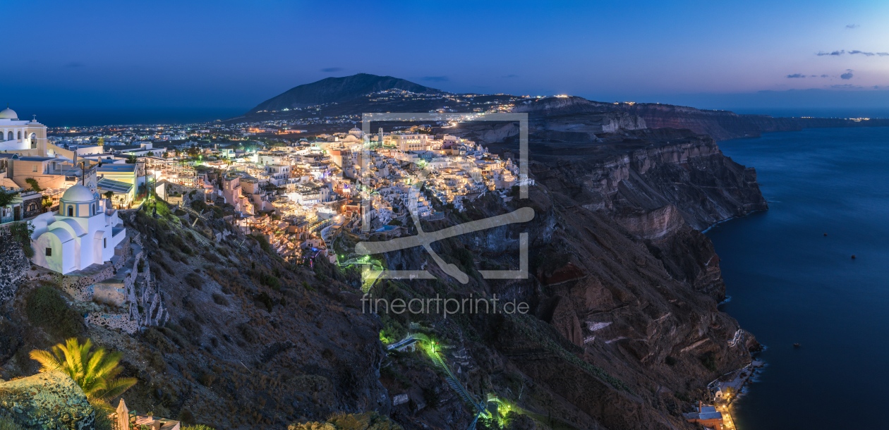 Bild-Nr.: 11527958 Santorini - Thira Panorama zur blauen Stunde erstellt von Jean Claude Castor