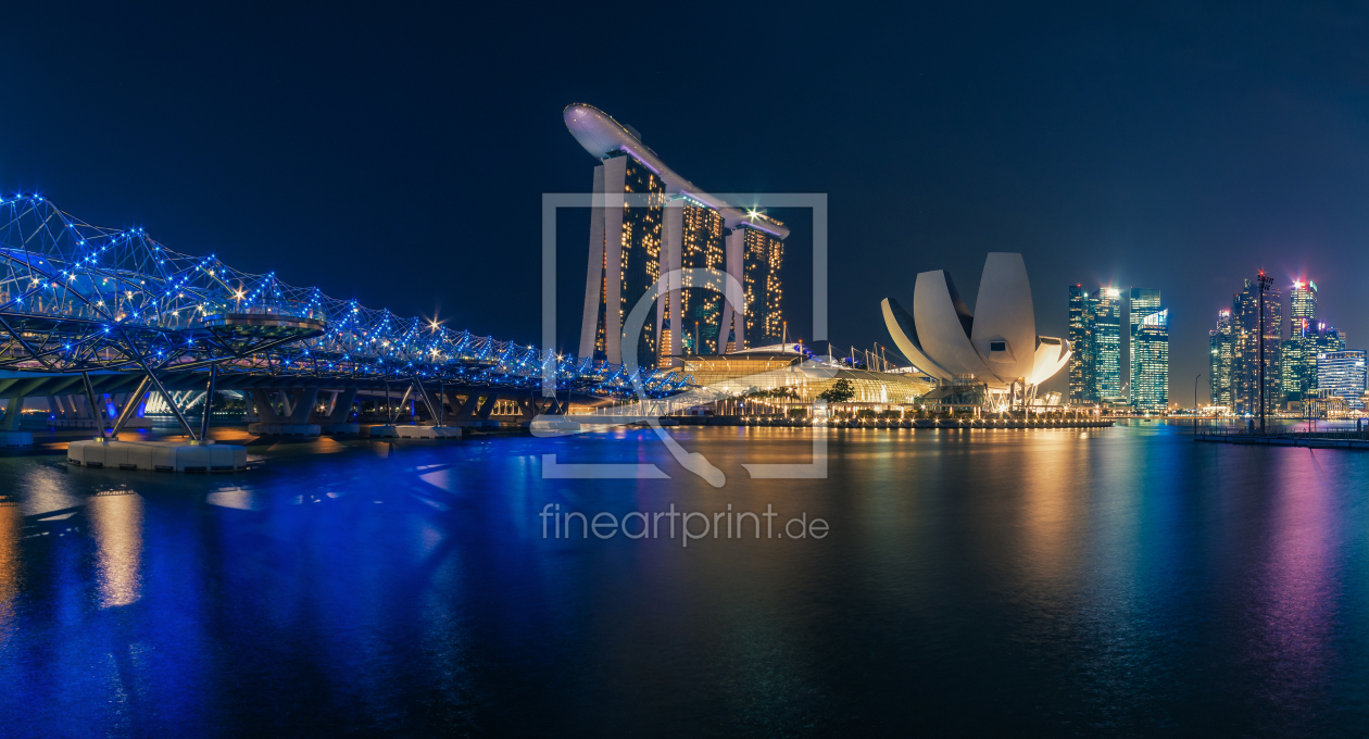 Bild-Nr.: 11555238 Singapur - Marina Bay Skyline Panorama bei Nacht erstellt von Jean Claude Castor