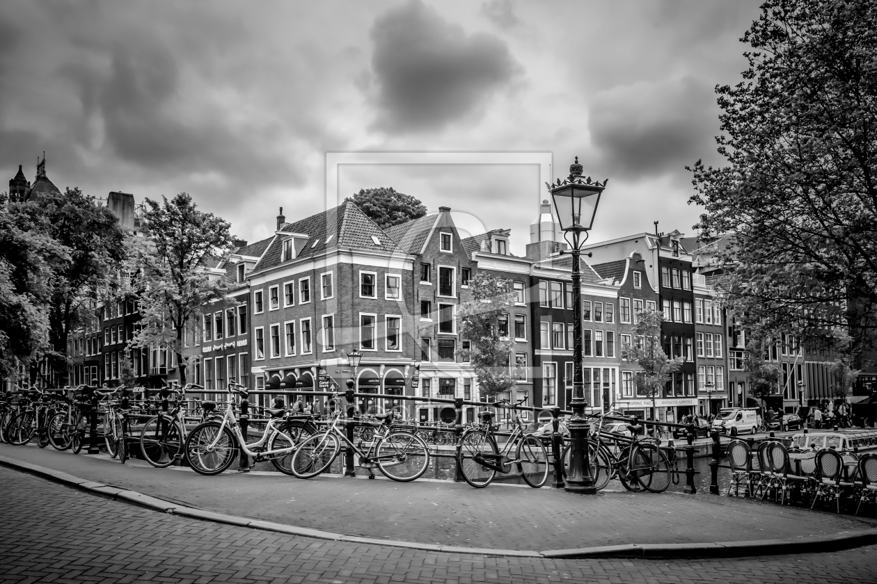 Bild-Nr.: 11570942 AMSTERDAM Prinsengracht und Leliegracht | Monochrom erstellt von Melanie Viola
