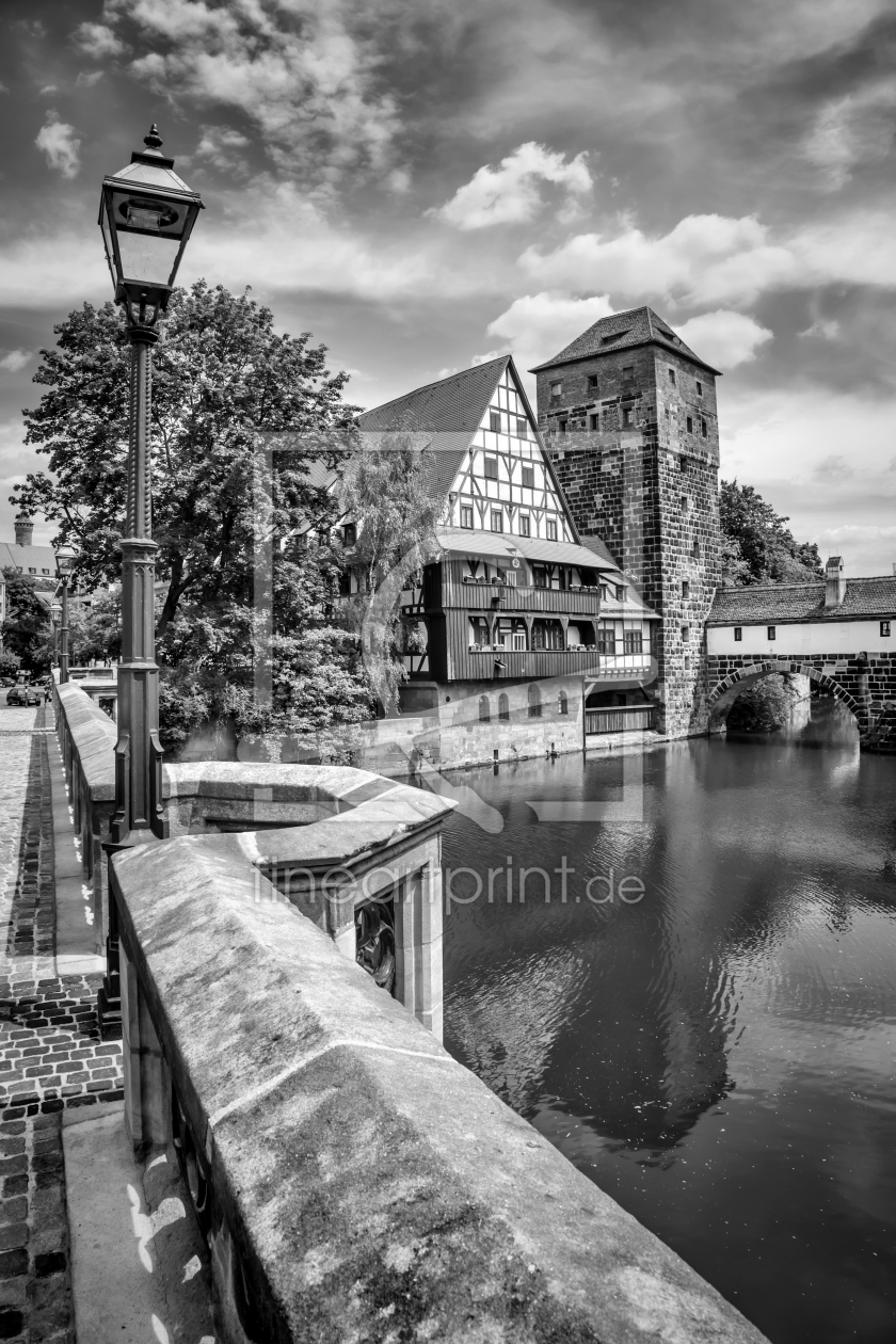 Bild-Nr.: 11573770 NÜRNBERG Blick von der Maxbrücke zum Henkersteg | Monochrom   erstellt von Melanie Viola