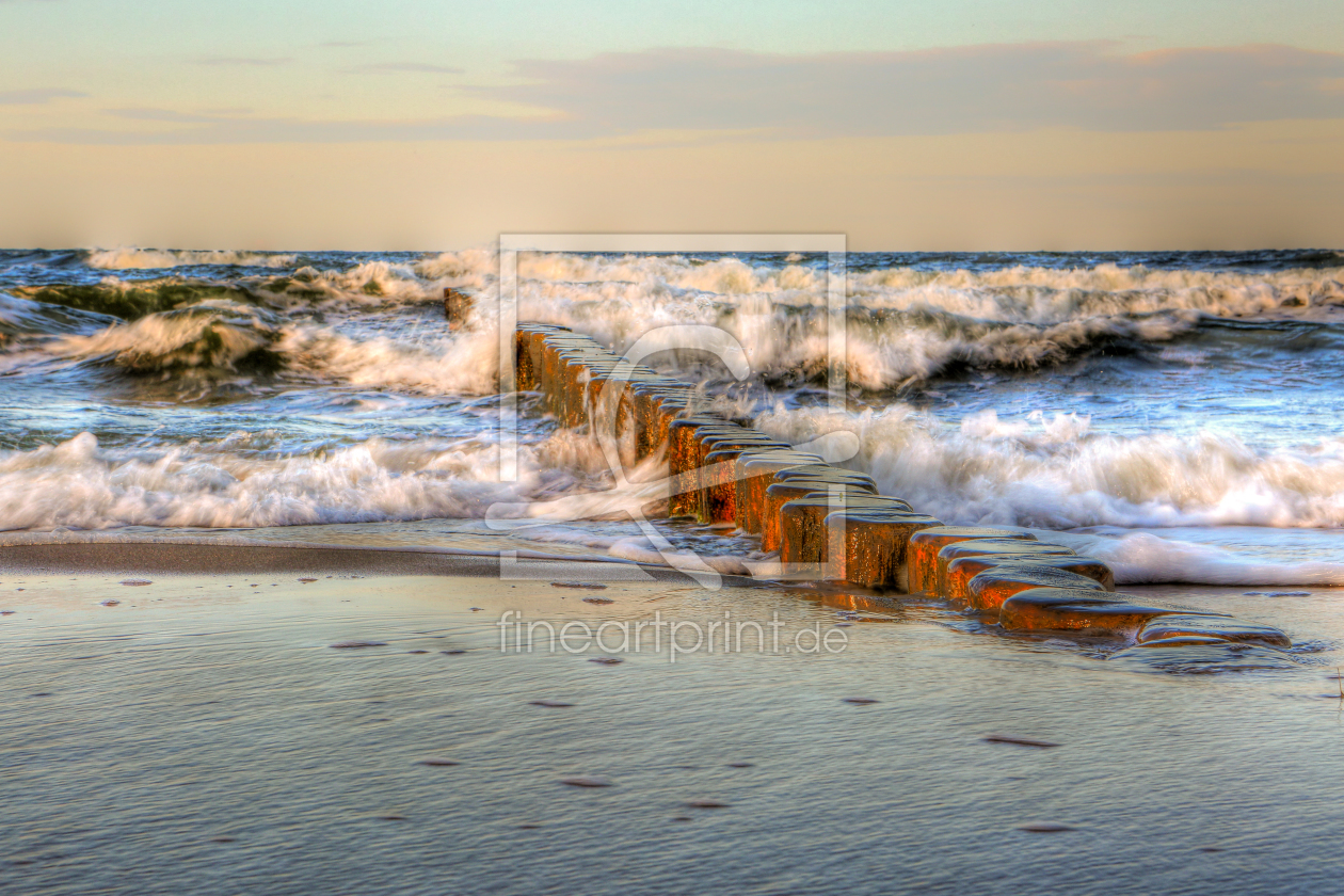 Ostsee Buhne als Leinwanddruck 11589142 | Fine Art